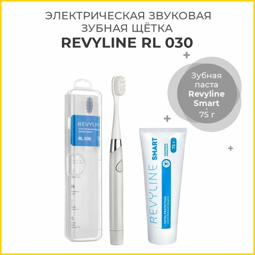 Где купить Электрическая звуковая зубная щётка Revyline RL 030 серая + Зубная паста Revyline Smart, 75 г. Revyline 