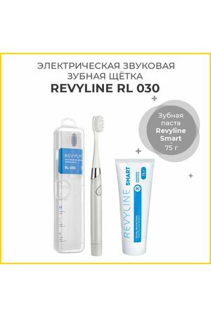 Электрическая звуковая зубная щётка Revyline RL 030 серая + Зубная паста Revyline Smart, 75 г.