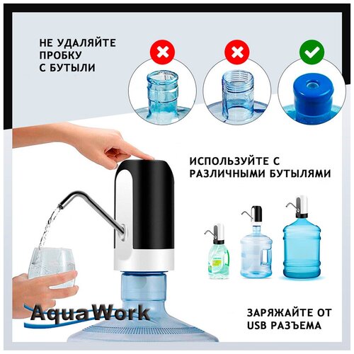 Где купить Помпа для воды электрическая H-RP14 белая Aqua Work 