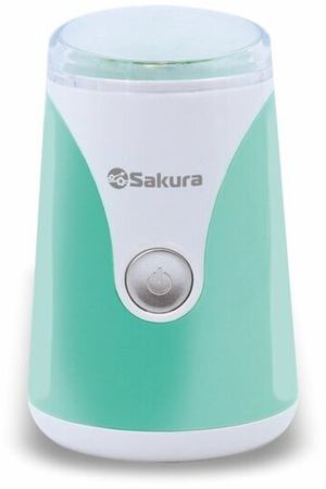 Кофемолка Sakura SA-6157BL 150Вт 50гр, белый/бирюзовый.