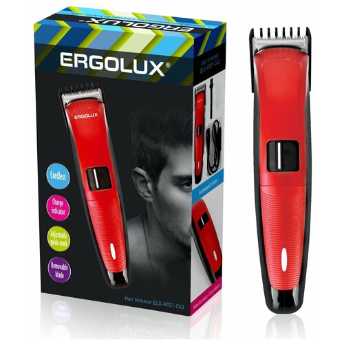 Где купить Триммер для волос и бороды ERGOLUX ELX-HT01-C43 красный Ergolux 