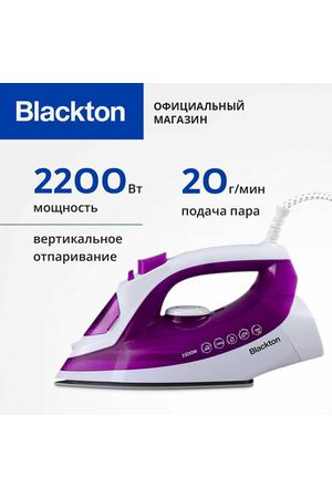 Утюг Blackton Bt SI2113 Бело-фиолетовый с керамической подошвой. Мощность 2200 Вт. Паровой удар 100 г/мин. Вертикальное отпаривание