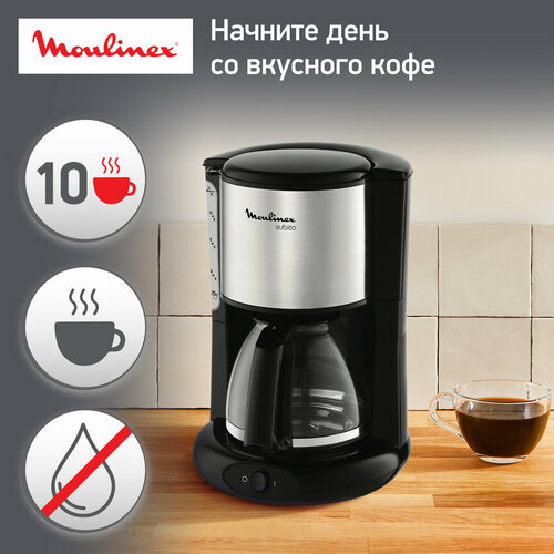 Где купить Кофеварка  капельная Moulinex FG 3608, черный/серебристый Moulinex 