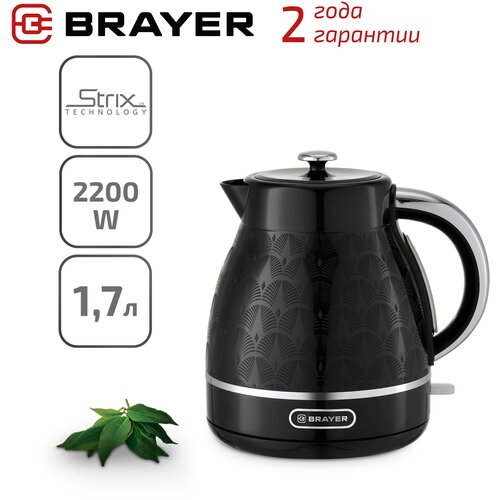 Где купить Чайник электрический BRAYER мощность 2200 Вт 1.7 л, черный BR1031 Brayer 