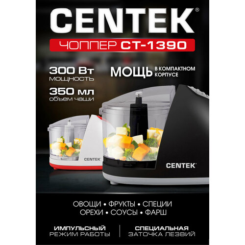 Где купить Измельчитель CENTEK CT-1390, 300 Вт, белый Centek 