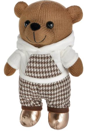 Игрушка мягкая Abtoys Knitted Мишка вязаный мальчик в белом худи 25 см