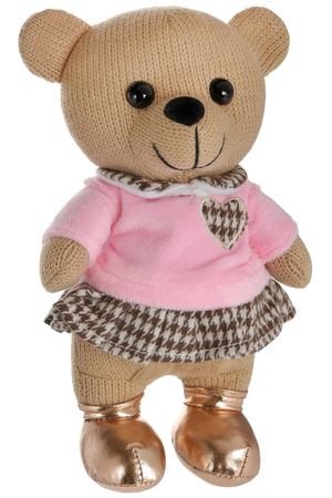 Игрушка мягкая Abtoys Knitted Мишка вязаный девочка в розовом джемпере 25 см