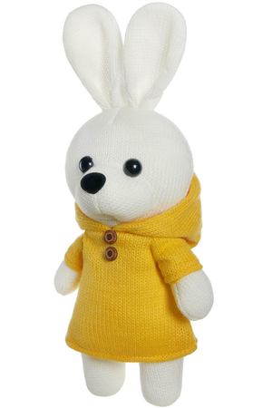 Игрушка мягкая Abtoys Knitted Зайка девочка вязаная в желтом платьице 25 см