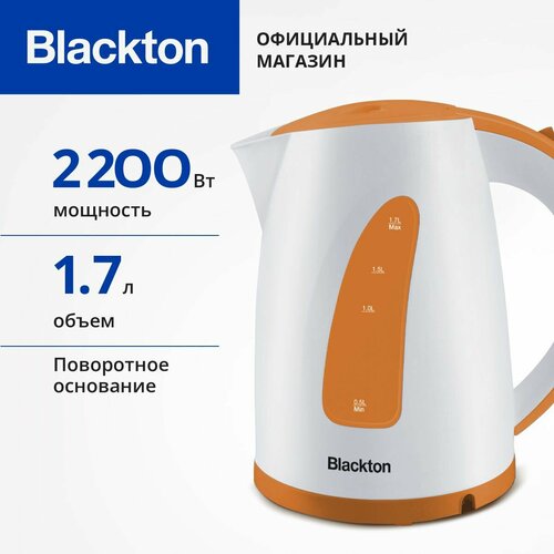 Где купить Чайник электрический Blackton Bt KT1706P Бело-оранжевый / 1.7 л 2200 Вт Blackton 