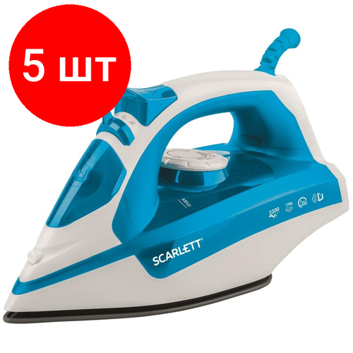 Где купить Комплект 5 штук, Утюг SCARLETT SC-SI30P17, 2200Вт, голубой Scarlett 