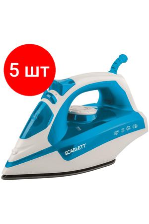 Комплект 5 штук, Утюг SCARLETT SC-SI30P17, 2200Вт, голубой