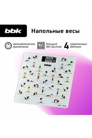 Весы напольные электронные BBK BCS3003G белый, LCD-дисплей, максимальный вес 180 кг, точность измерения 100 г, автоматическое отключение