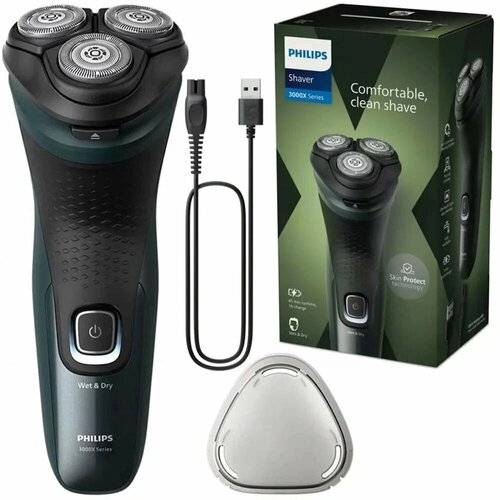 Где купить Бритва роторная Philips X3052/00 реж. эл:3 питан: аккум. зеленый Philips 