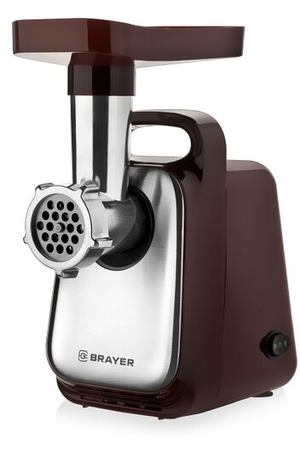 Мясорубка BRAYER BR1601, коричневый/серебристый