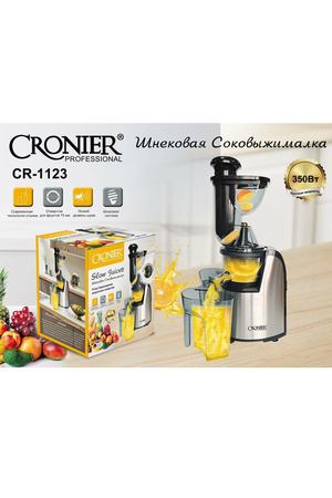 Соковыжималка CRONIER "CR-1123" шнековая 350 Вт / Для фруктов, загрузочное место 75 мм