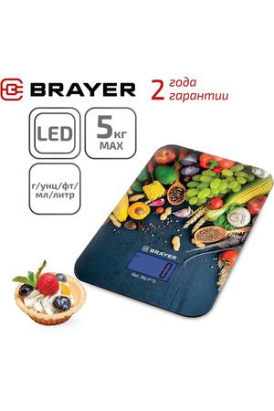 Весы кухонные электронные BRAYER BR1801, вес до 5 кг, автоотключение, автоматическое обнуление