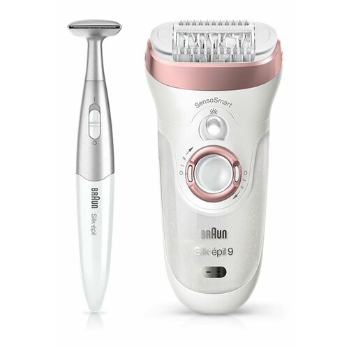 Где купить Эпилятор Braun Silk-Epil 9 SensoSmart с насадками для бритья и тримера Braun 