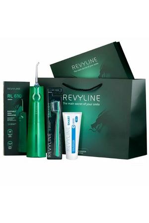 Подарочный набор Revyline Green Dragon в зеленом цвете ирригатор RL610 + зубная щетка + паста