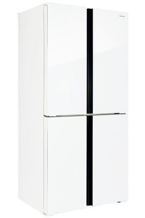 Холодильник HIBERG RFQ-500DX NFGW inverter отдельностоящий, 4 двери, 545 л, белое мерцающее стекло