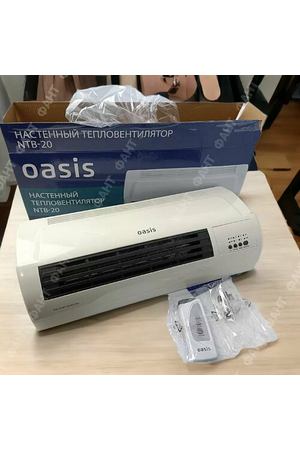 Тепловентилятор настенный обогреватель Оазис Oasis NTB-20,2 кВт, Отключение при перегреве, Рекомендуемая площадь: 25 м², Нагревательный элемент: керамический, Управление: электронное, Пульт ДУ, Габариты без упаковки: 450х110х185 мм.(OL)