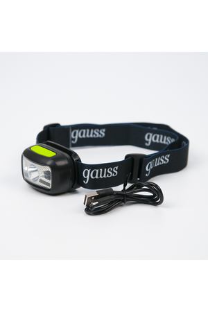 Фонарь Gauss налобный GFL402 3W 220lm Li-ion 1200mAh LED