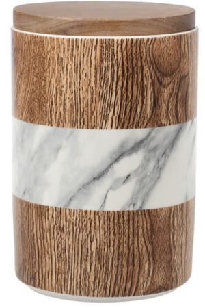 Банка Home & Style для сыпучих продуктов Wood&Marble 16 см