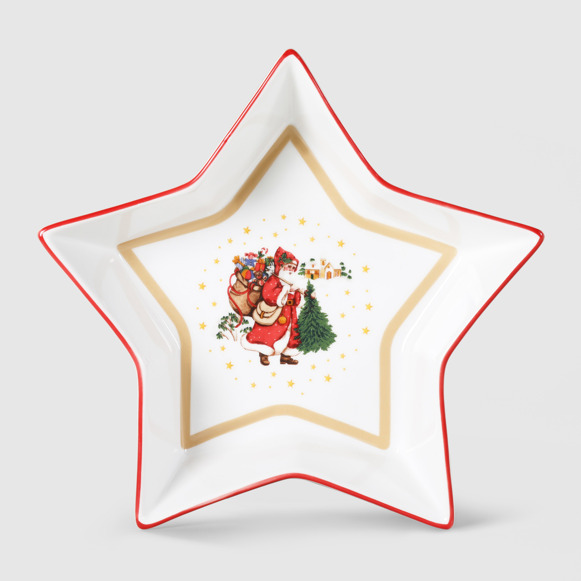 Где купить Блюдо Porcelana Bogucice Red Christmas звезда 21 см Porcelana Bogucice 