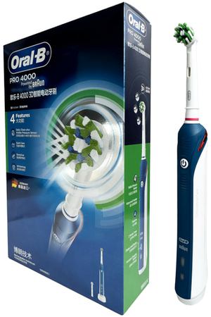 Электрическая зубная щетка Oral B Pro 4000 3D Smartseries, синий