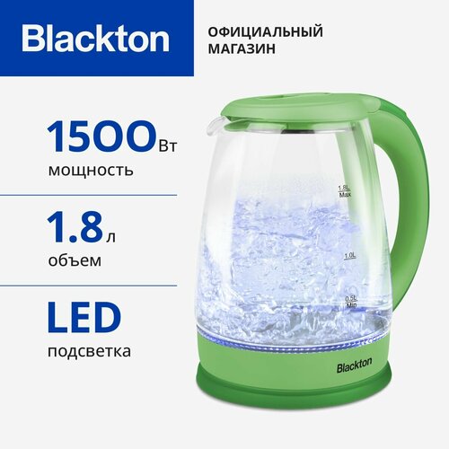 Где купить Чайник электрический Blackton Bt KT1800G Салатовый / Стеклянный / 1.8 л 1500 Вт Blackton 