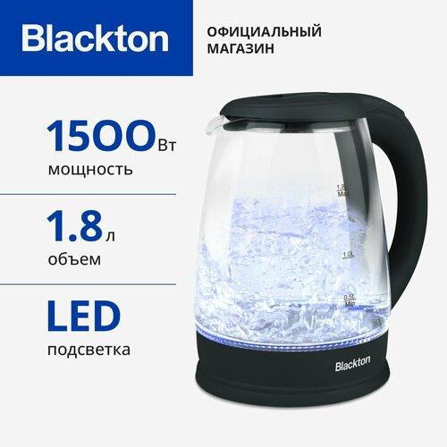 Где купить Чайник электрический Blackton Bt KT1800G Черный / Стеклянный / 1.8 л 1500 Вт Blackton 