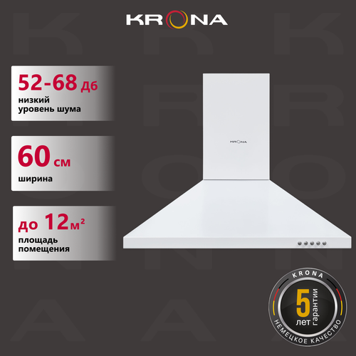 Где купить Вытяжка кухонная KRONA BRIEF 600 WHITE PB Krona 