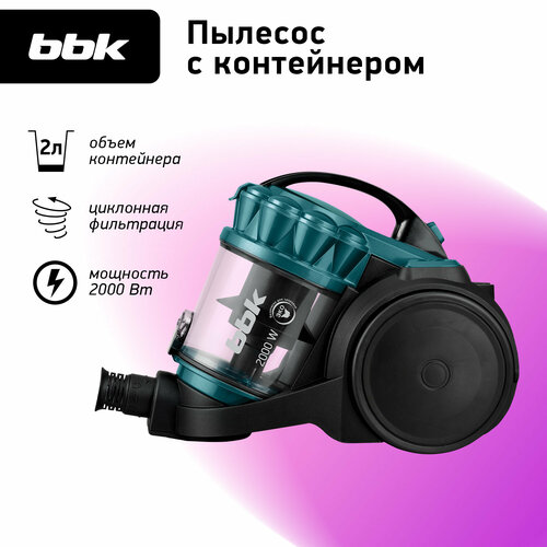 Где купить Пылесос BBK BV1505, черный/изумрудный BBK 