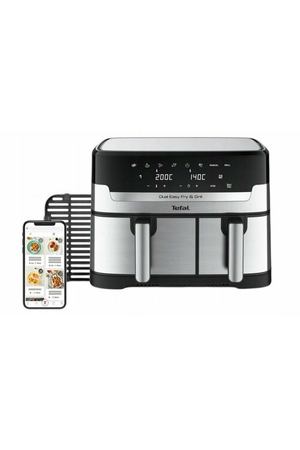 Аэрофритюрница Tefal Dual Easy Fry & Grill EY905D10 2700 Вт, черный/серебристый