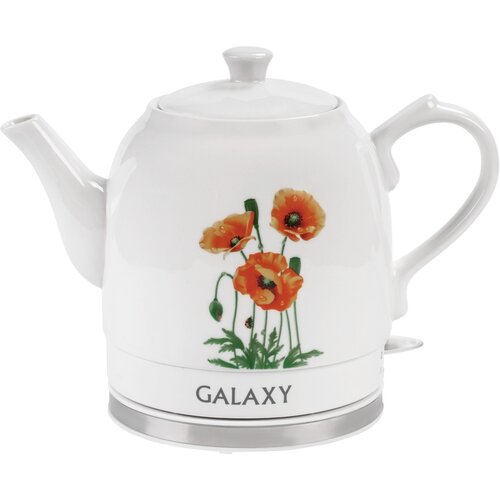 Где купить Чайник GALAXY LINE GL0506 RU, белый-красный Galaxy 