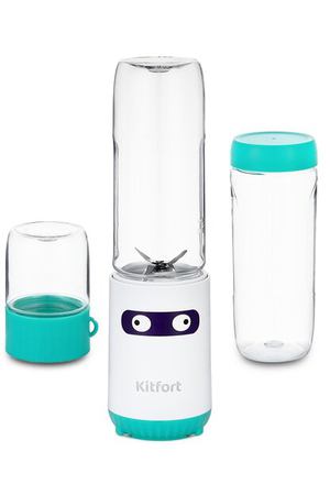 Стационарный блендер Kitfort KT-3033-3 Shake & Take, бело-бирюзовый