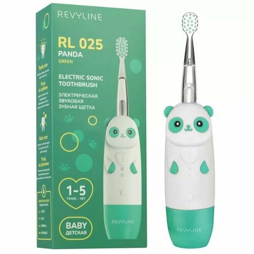 Где купить Электрическая зубная щетка Revyline RL 025 Panda детская, от 1 года, зеленая Revyline 