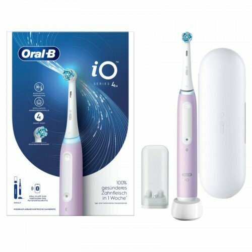 Где купить Электрическая зубная щетка Oral-B iO 4 Lavender с 4 режимами, интерактивным дисплеем, умным датчиком давления, с дорожным футляром, сиреневая/белая Oral-B 