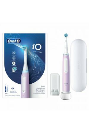 Электрическая зубная щетка Oral-B iO 4 Lavender с 4 режимами, интерактивным дисплеем, умным датчиком давления, с дорожным футляром, сиреневая/белая