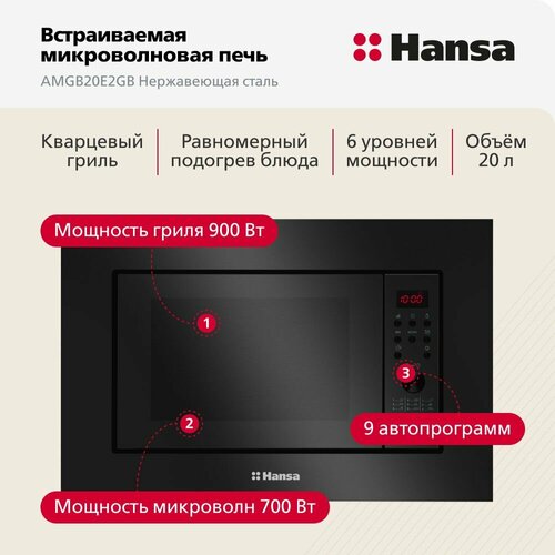 Где купить Микроволновая печь встраиваемая Hansa AMGB20E2GB, черный Hansa 