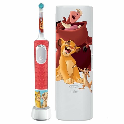 Где купить Зубная щетка электрическая детская Braun Oral-B Vitality PRO Kids 3+ Lion King + чехол Braun 