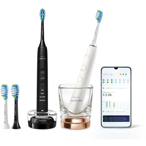 Где купить вибрационная зубная щетка Philips Sonicare DiamondClean 9000 HX9914/61, черный/белый Philips 