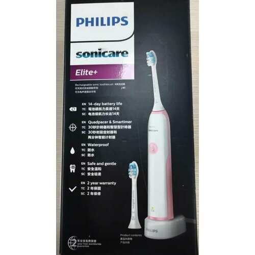 Где купить Электрическая зубная щетка Philips Elite+ HX3226 CN, ультразвуковая, 2 насадки Philips 