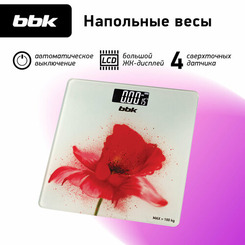 Где купить Весы электронные BBK BCS3003G белый-красный, белый BBK 