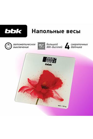 Весы электронные BBK BCS3003G белый-красный, белый