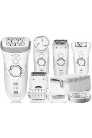 Эпилятор Braun Silk-epil 9 MBSES9 Bonus Edition 100th Years Limited (Wet&Dry) SensoSmart + бонус насадки и сумочка, белый