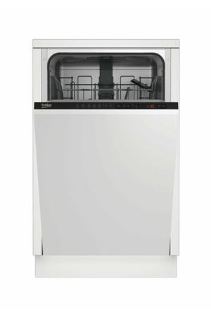 Посудомоечная машина встраиваемая Beko BDIS1W961, 45 см, класс энергопотребления A, 9 комплектов, половинная загрузка и отсрочка старта, защита от протечек WaterSafe, черный