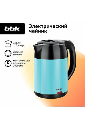 Чайник BBK EK1709P, черный/бирюзовый