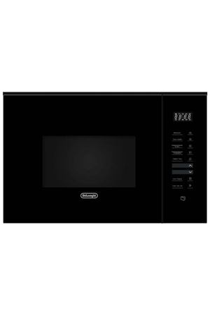 Встраиваемая микроволновая печь DeLonghi DMO 25NB ROMA, 25 л, высота 38 см, черное стекло, Китай