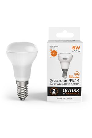 Лампа Gauss Elementary R50 6W 450lm 3000K Е14 LED