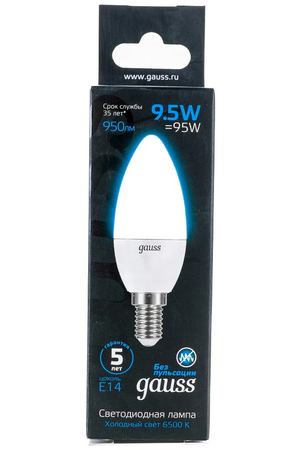 Лампа Gauss Свеча 9.5W 950lm 6500К E14 LED